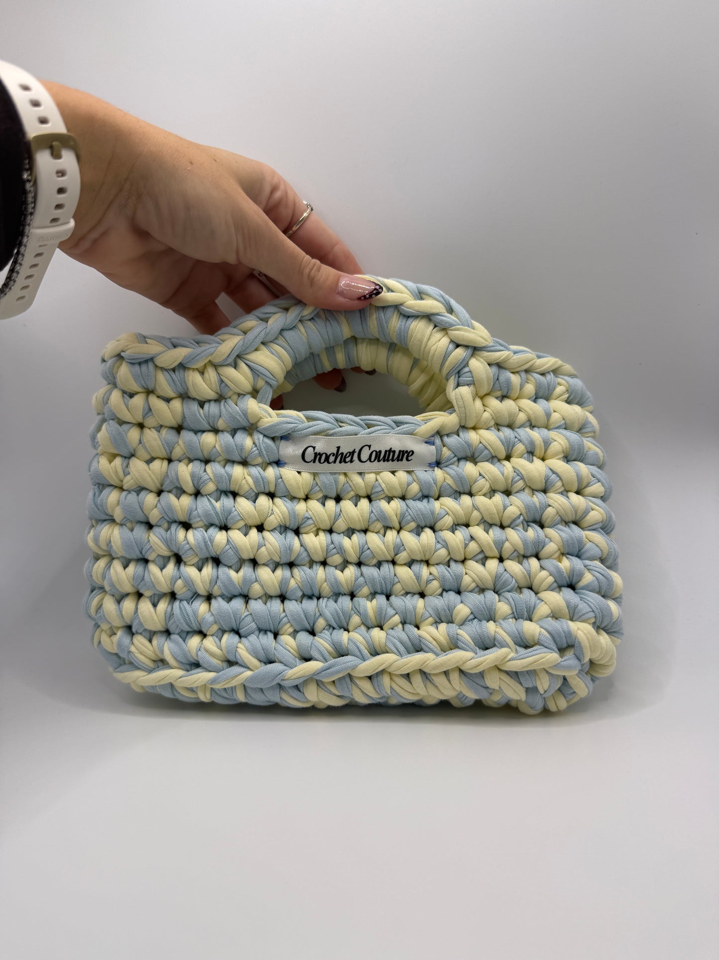 Pastel Blue & Yellow Mini Shopper