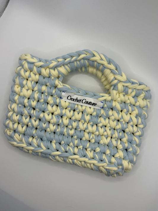 Pastel Blue & Yellow Mini Shopper