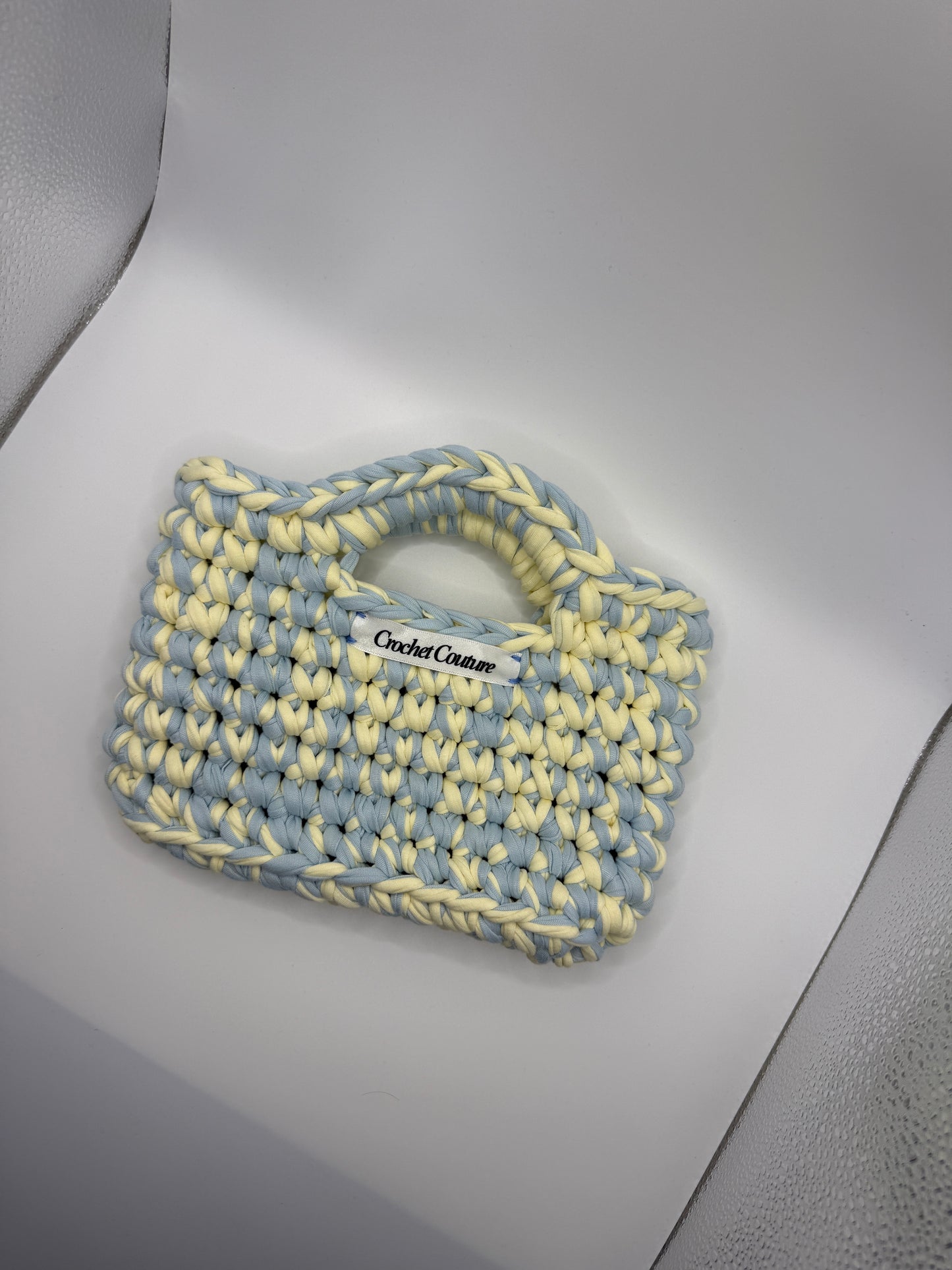 Pastel Blue & Yellow Mini Shopper