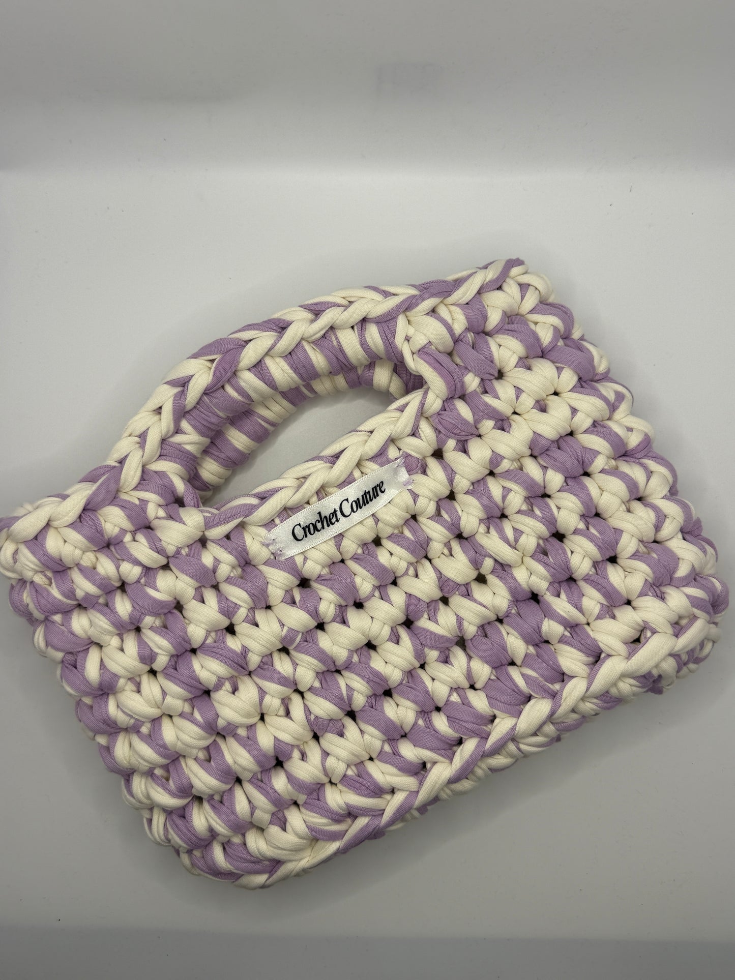 Purple & Off White Shopper